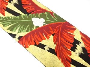 アンティーク　羊歯模様織り出し袋帯(着用可)